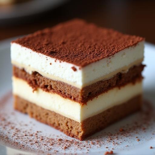 Porzione di tiramisù fatto in casa