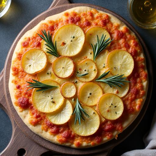 Pizza con patate e rosmarino